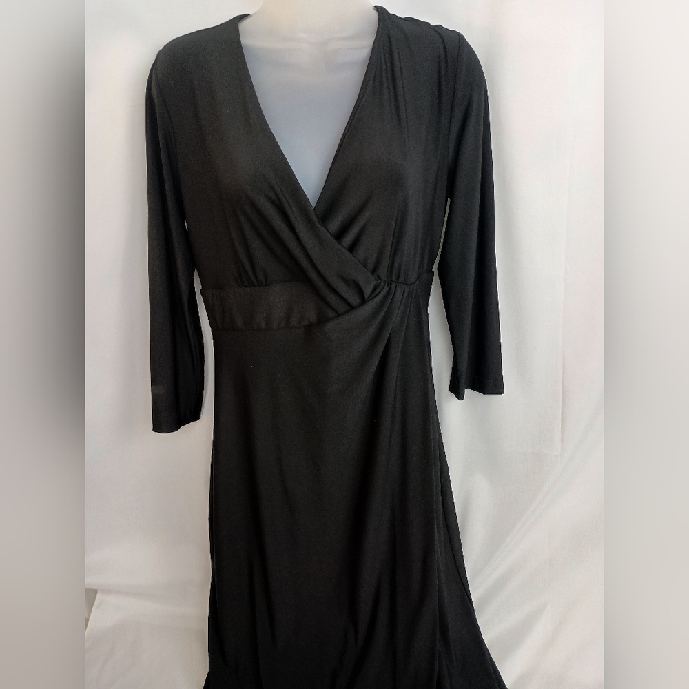 CHICO'S Christmas Holiday Party Office Siren Black Long Sleeve Dress (#1,546)